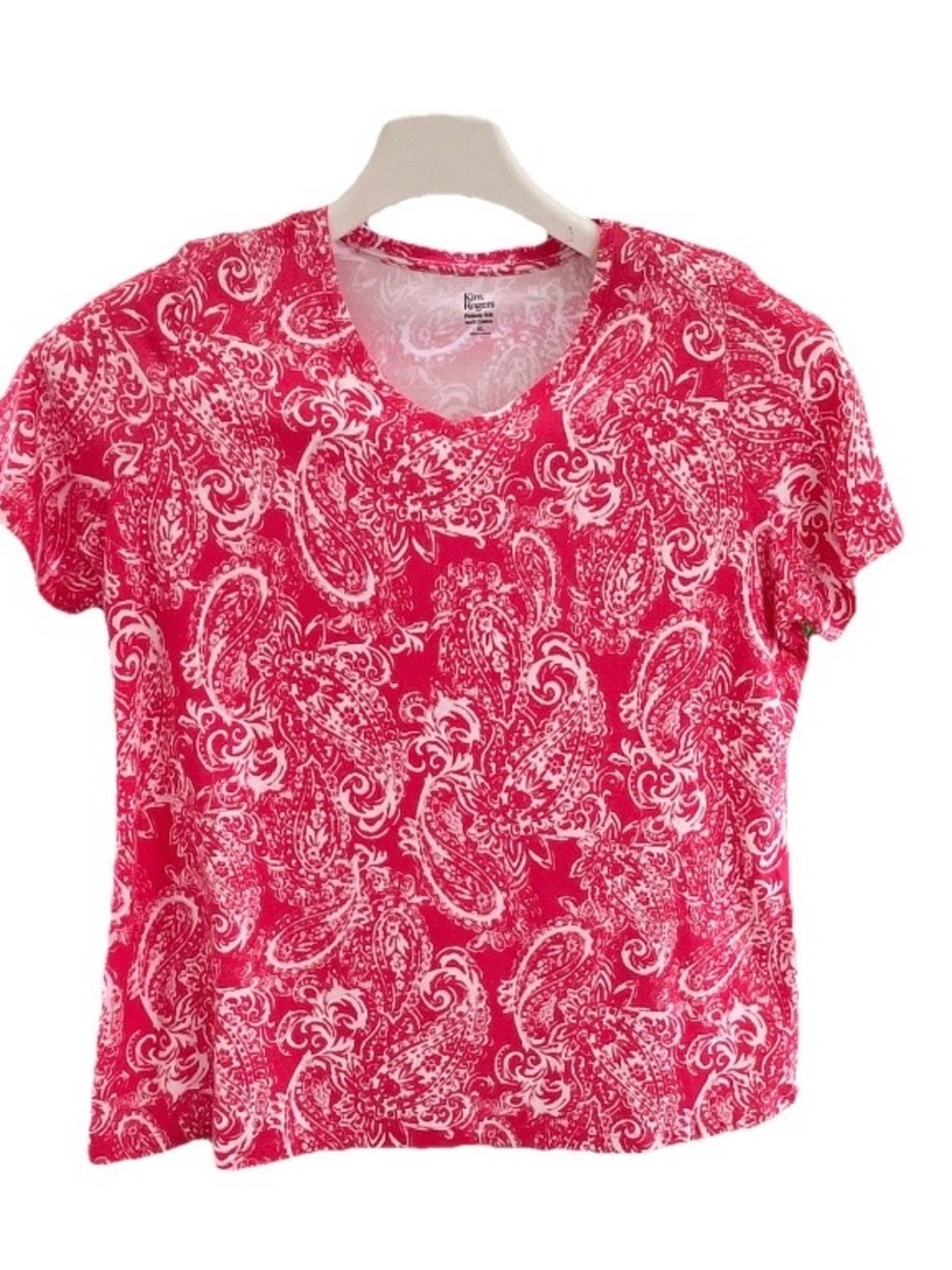 Kim Rogers Pink Paisley Short Sleeve Tee